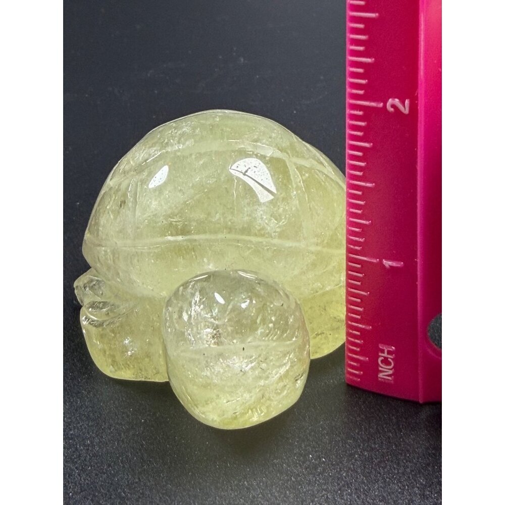 Natural Citrine & Smoky Quartz Turtle Hand Carved Stone Healing Crystal 228g 3" - Picture 8 of 10